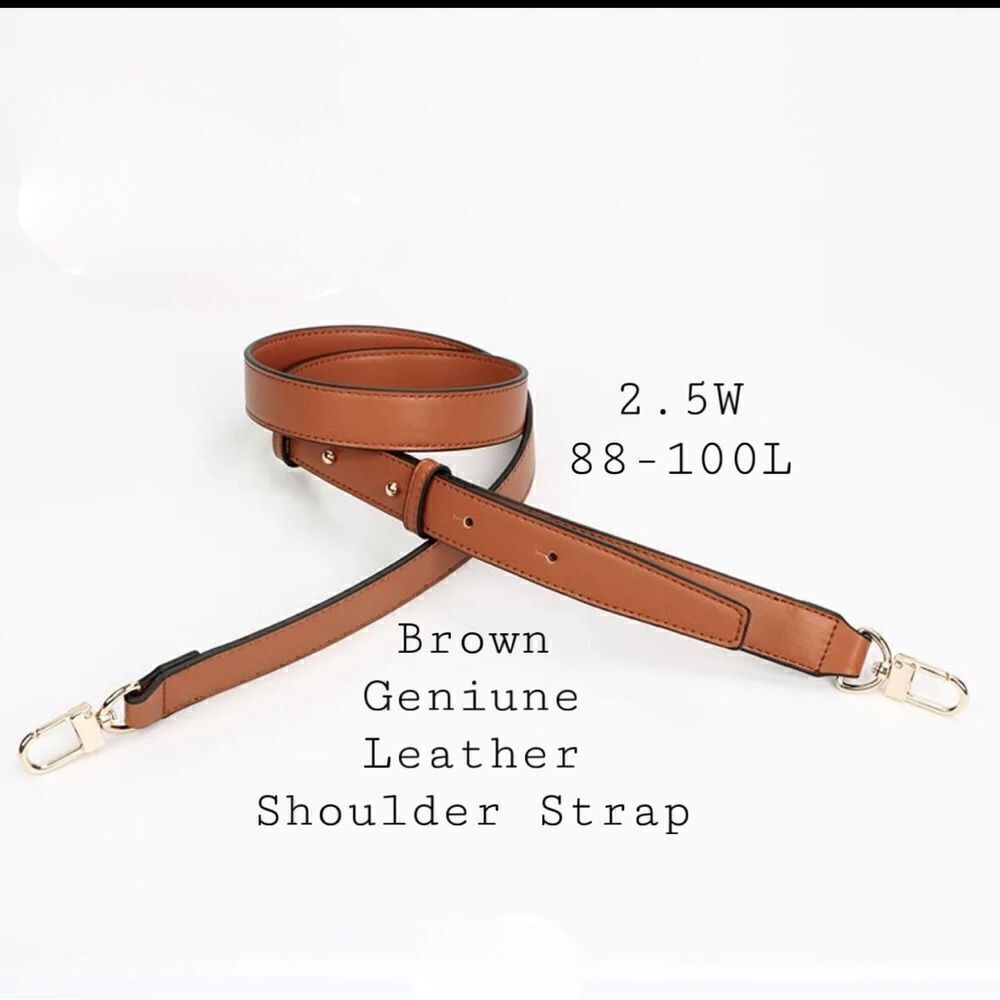 Long shoulder straps GENIUNE LEATHER NEW BROWN